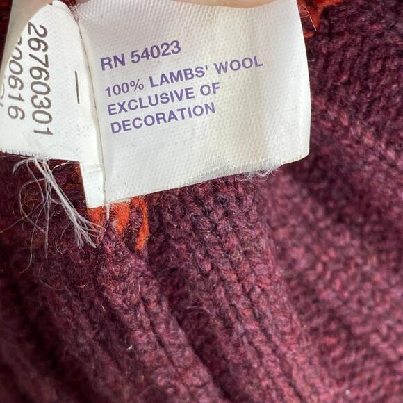 Gap Red Orange Quarter Zip 100% Lambs Wool Knit Sweater Men's Size X-Large XL - Picture 6 of 7